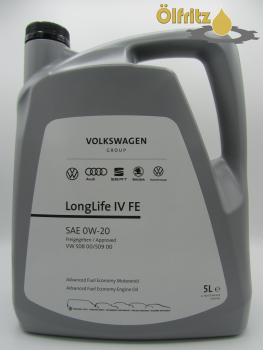 Original VW Fuel Economy LongLife IV (VW 508.00 / VW 509.00) 0W-20 Motoröl 5l