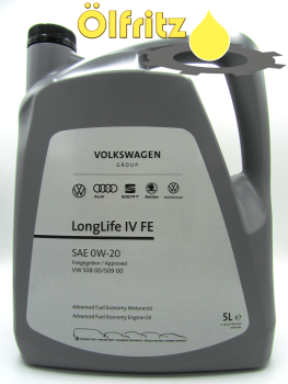Original VW Fuel Economy LongLife IV (VW 508.00 / VW 509.00) 0W-20 Motoröl 5l