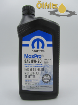 Original Mopar Max Pro+ 0W-20 (Made in USA) Motoröl 1l