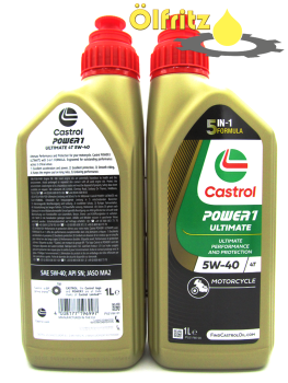 Castrol Power 1 Ultimate 4T 5W-40 (neues Design) Motorradöl 1l