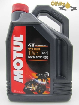 Motul 7100 4T 10W50 Motoröl – 100 % Synthetisch, 1 Liter