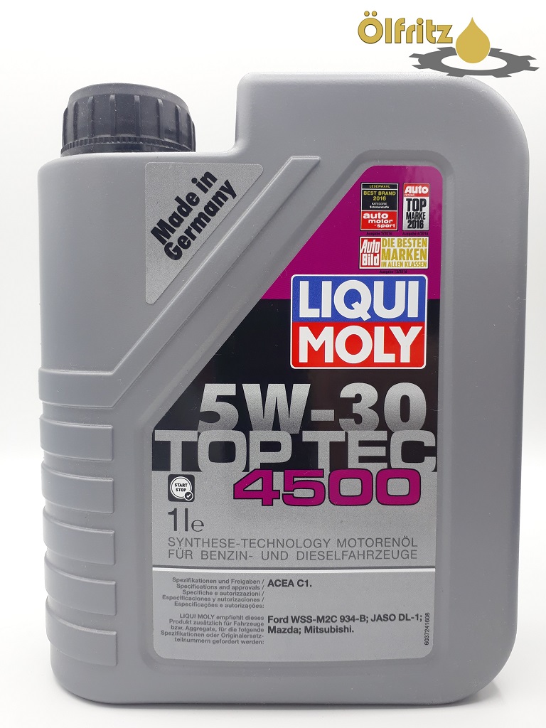 bedstemor Følsom Folde Liqui Moly Top Tec 4500 5W-30 Motoröl 1l - Motoröle für alle Fahrzeuge