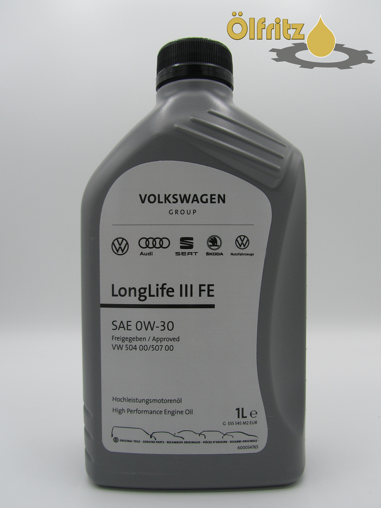Huile 0W30 LongLife 3 d'origine VW Audi 1 Litre 504 00/507 00