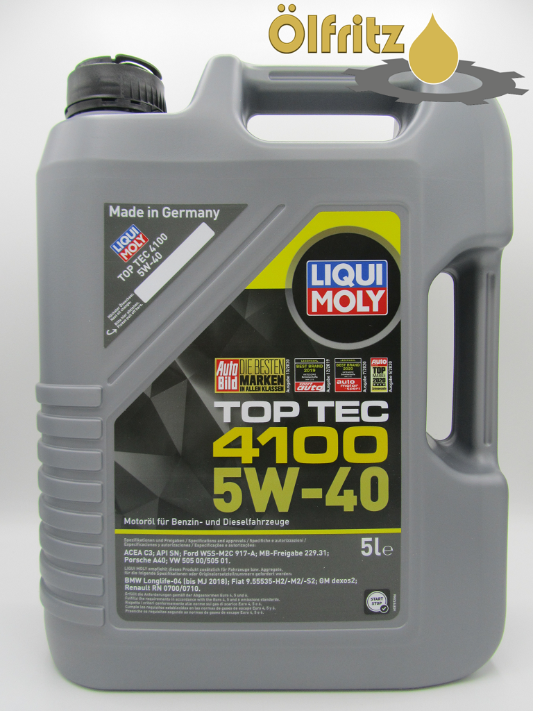 Liqui Moly Top Tec 4100 5W-40 Motoröl 5l - Motoröle für alle Fahrzeuge